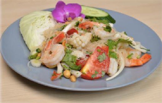 Yum Woonsen Seafood — Glasnudelsalat mit Meeresfrüchten